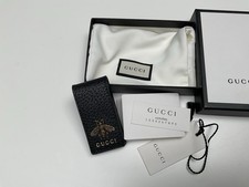 GUCCI Animalie, Metal Bee - Money Clip Unisex Black Gold Leather GG - RRP £220