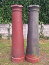 4ft Tall Pair Vintage Reclaimed Terracotta Chimney Pots Garden Planter FREE P&P 