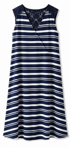 Navy white striped maxi - navy,