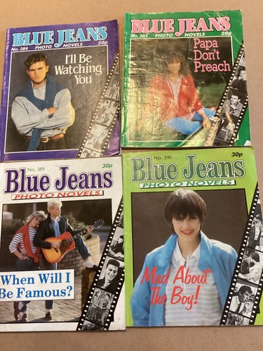 Four 1980s vintage blue - vintage,