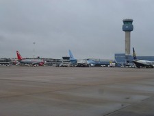 Photo A1 Control tower and planes at East Midlands Airport Diseworth  c2015
