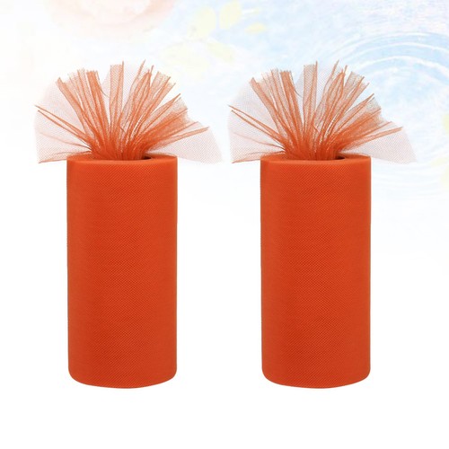 Rolls orange tulle fabric - of,