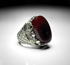 Blood Red Yemeni Aqeeq Ring