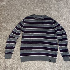 TOM WOLFE Mens Striped Jumper Medium 