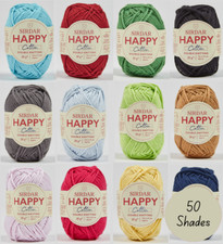 Sirdar Happy Cotton DK 20G Ball Knitting Yarn Crochet 100% Cotton Pattern Book