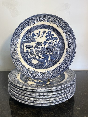 Blue willow starter - blue, plates