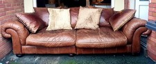 Vintage 9ft Tetrad 4 Seater Leather Chesterfield Sofa Project . £450 delivered