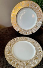 Two  Wedgwood Gold Florentine