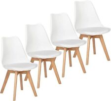 4 x kitchen chair living room chair visitor chair white wooden legs oak dining chair