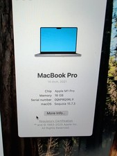2021 Apple MacBook Pro 14" M1
