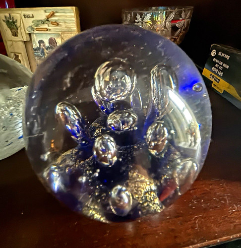 Clear blue decorative glass - &,