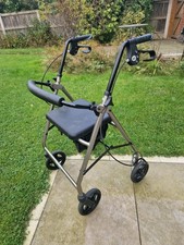 4 Wheel Grey NRS Mobility Walker Rollator With Seat and bag Can Be Posted 