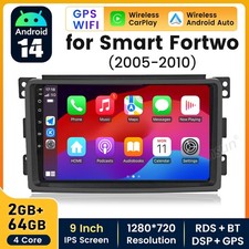 9" For Smart Fortwo W451 2005-2010 Apple Carplay Android 14 Car Stereo Radio GPS