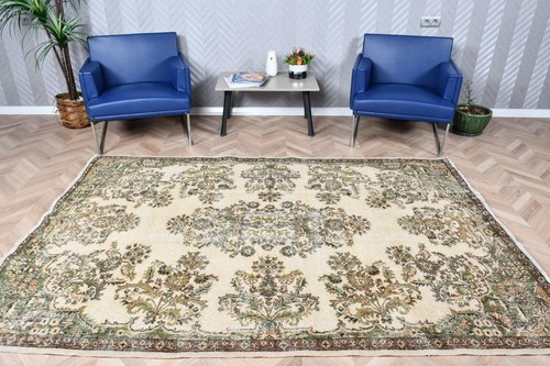 Vintage rug 6x8 ft - ft, large