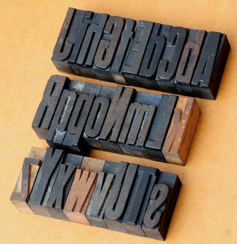 Mixed alphabet letterpress - a-z,