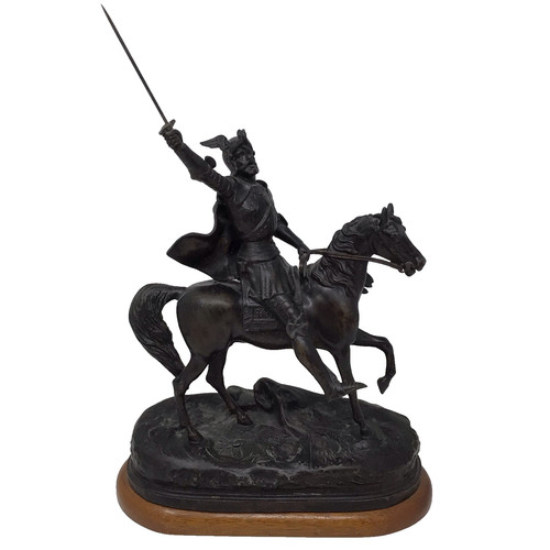Antique spelter knight - knight, on