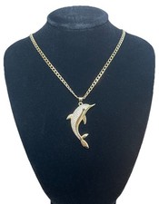 9ct Gold GF Dolphin Pendant On