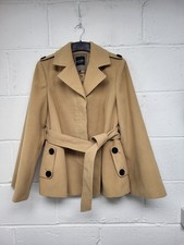 Principles By Ben Lisi Camel Belted Coat Wide Sleeve Black Button Size 12. PW