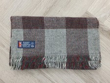 Vintage Sammy Lambswool Check Scarf - Grey Red