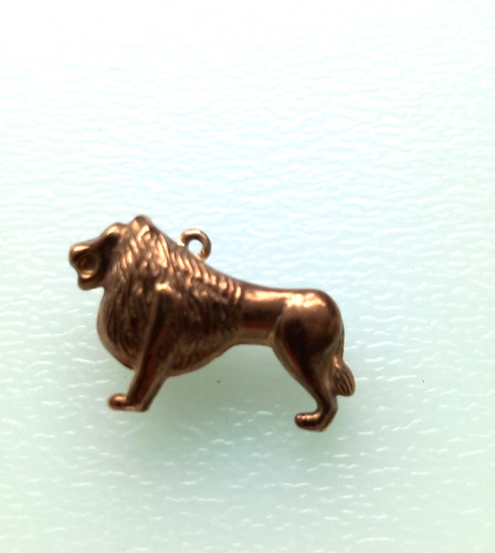 Vintage 9ct gold lion charm - vintage,
