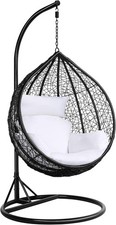 Yaheetech Outdoor Rattan Hanging Swing Chair with Cushion & Cover