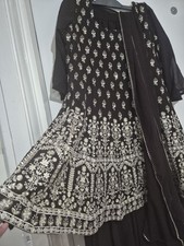 dark maroon sharara dress