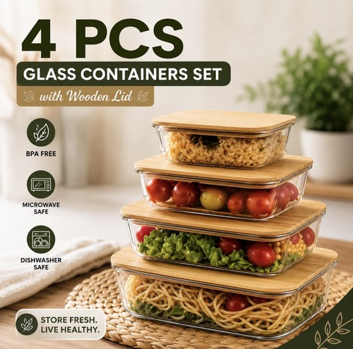 Glass food container with - food,