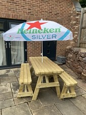 Stunning Heineken Silver Large 1.5 M Square Parasol. Brand New With Tags- Pub