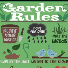 Metal Sign for Garden Rules