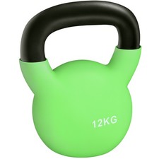 HOMCOM 12KG Kettlebell with Soft Body and Non-Slip Handle, Green