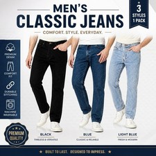 MENS DENIM JEANS STRAIGHT LEG