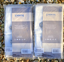 Pair (x2) Plain Voile Eyelet