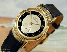 1946 Vintage ELGIN DeLuxe,, Stunning BLACK / SILVER  Dial, Serviced / Warranty