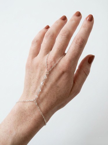 Silver plate clear crystal - silver,