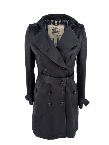 Burberry black trench coat - black,