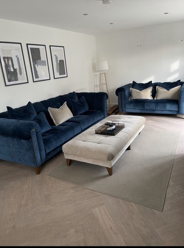 Blue velvet chesterfield sofa - velvet,