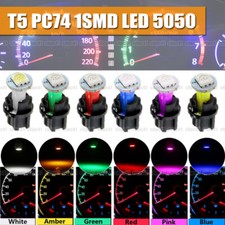 10× T5 Car Interior Instrument Panel Cluster LED Dash Light Bulbs + Twist Socket