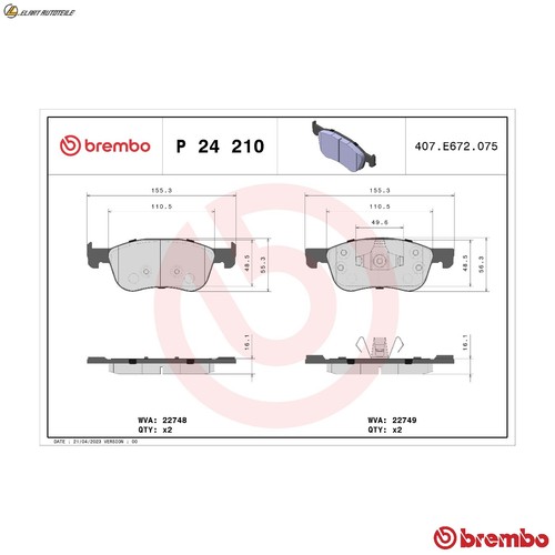 Brake pad set - disc, 24