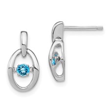 Sterling Silver Rhodium Blue