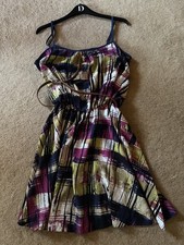BNWT Next Runway Collection UK 12 abstract print dress + belt multi col rrp £38