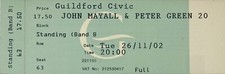 Fleetwood Mac : Peter Green, & John Mayall - Guildford, UK (2002) Concert Ticket