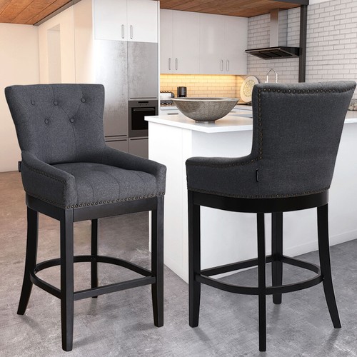 Accent grey fabric bar - fabric, stools