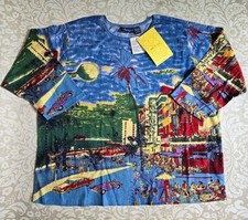 QVC Artscapes Top Plus Size 3X   New With Tags Sequins Beads Palm Trees