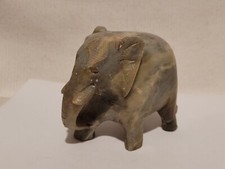 Vintage Heavy Hand Carved Grey