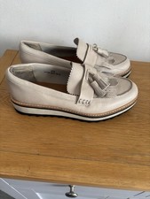 Marks & Spencer Chunky Loafer Cream Leather Ladies Shoes Size UK 6.5