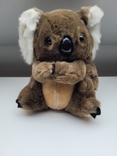 Soft Plush Koala Teddy Bear With Baby, Late 1980's, Manufactured By Peek