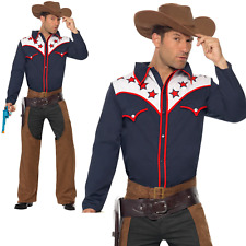 Rodeo Cowboy Costume Adult Mens Western Wild West Halloween Fancy Dress New