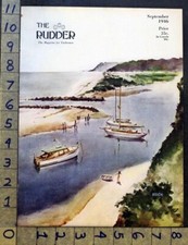 1946 SAIL CABIN CRUISER YACHT KOCH NAUTICAL BOATING ILLUSTRATE ART COVER FC2614