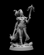 Dark Elf Female Drow DnD TTRPG Miniature 32 mm 28mm D&D RPG Hero Ranger Archer
