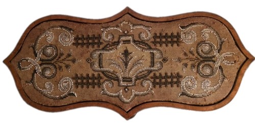 Antique walnut beadwork - walnut, &